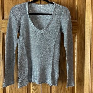 L’Agence Long-Sleeve V-Neck Knit Top